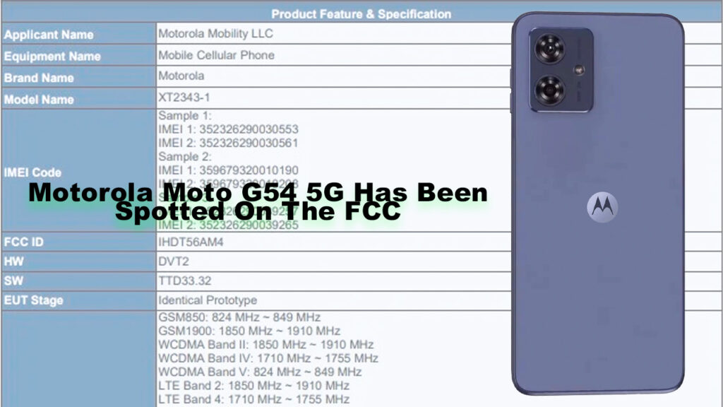 Motorola Moto G54 5G Has Been Spotted On The FCC
